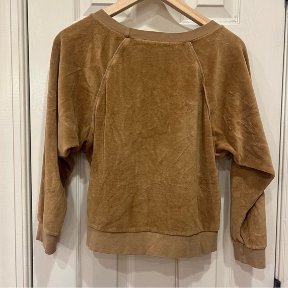 Suzie Kondi Matching Set Saba Raglan Top & Slim Track Pants Velour Wheat Heather - Picture 9 of 12